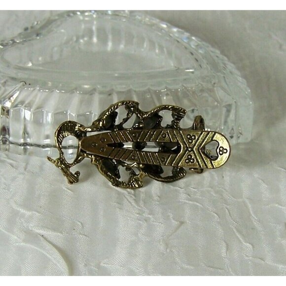 Peacock Rhinestones Faceted Accents Clip Hair Barrette - Picture 4 of 5